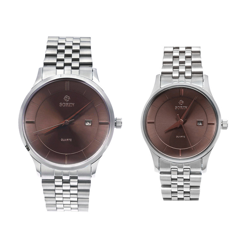 خرید و قیمت ست ساعت مچی عقربه ای زنانه و مردانه سورین مدل GL1015B-SS01D