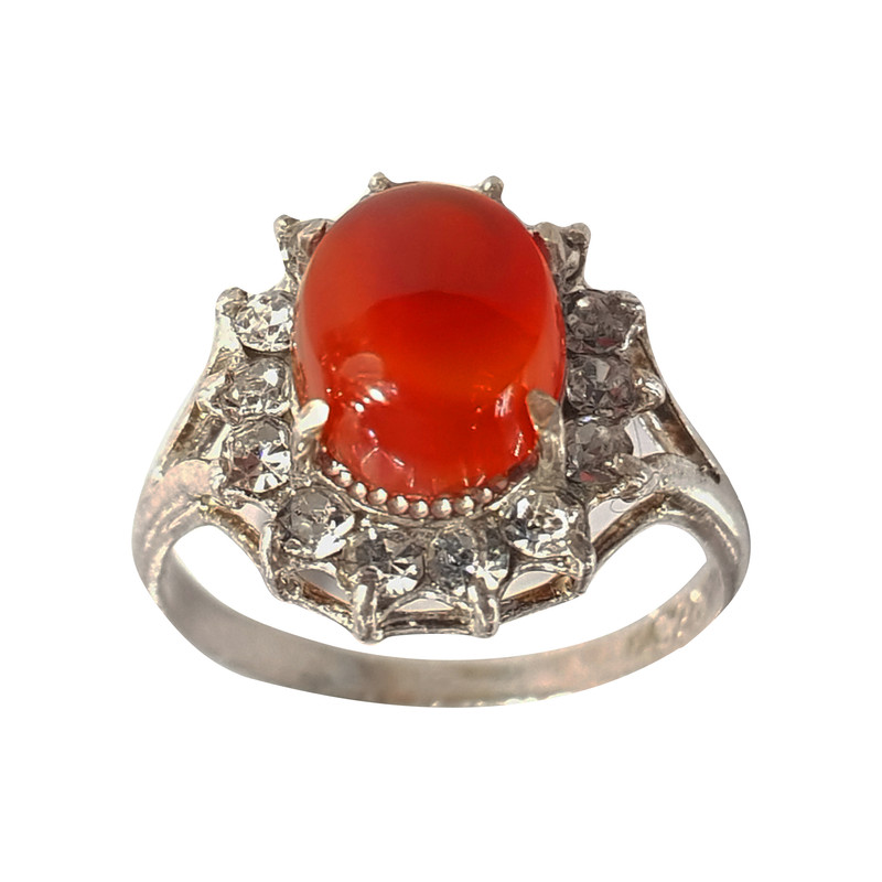 خرید و قیمت انگشتر نقره زنانه سلین کالا مدل عقیق سرخ ce-agh-gh10