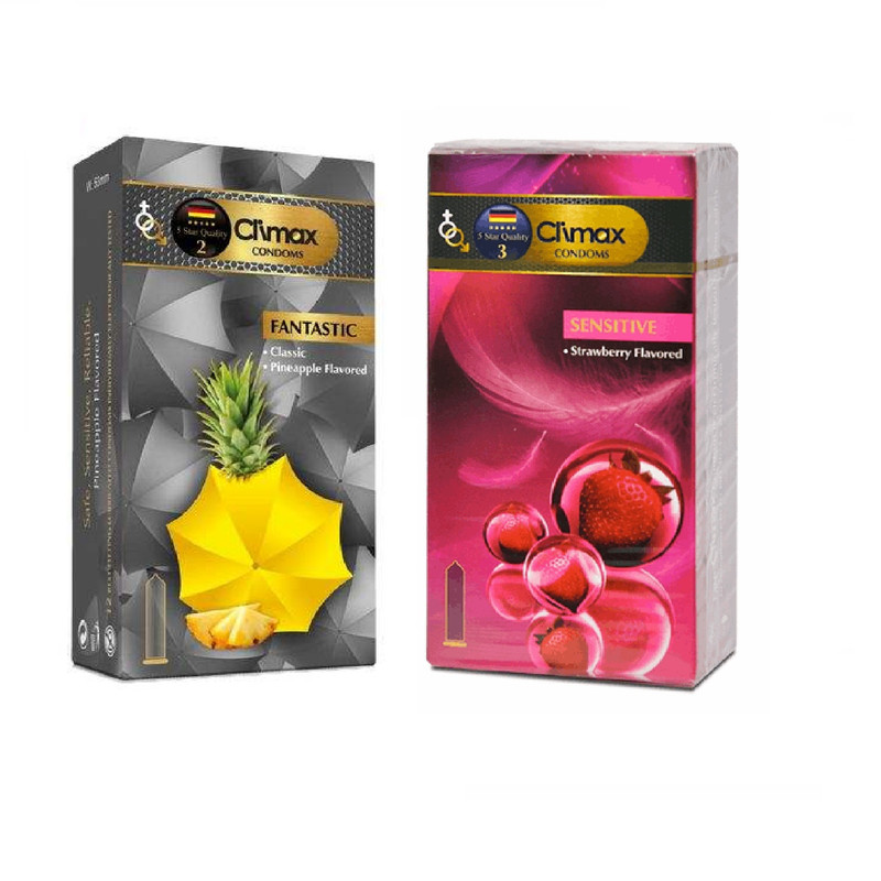 کاندوم کلایمکس مدل FANTASTIC بسته 12 عددی به همراه کاندوم کلایمکس مدل Sensitive بسته 12 عددی
