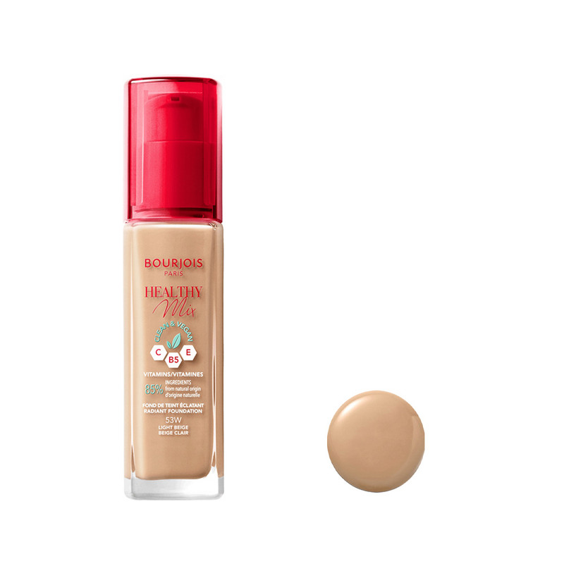 خرید و قیمت کرم پودر بورژوآ مدل Healthy Mix شماره 53W حجم 30 میلی لیتر