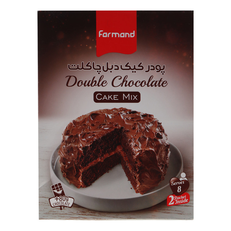 خرید و قیمت پودر کیک دبل چاکلت فرمند - 450 گرم