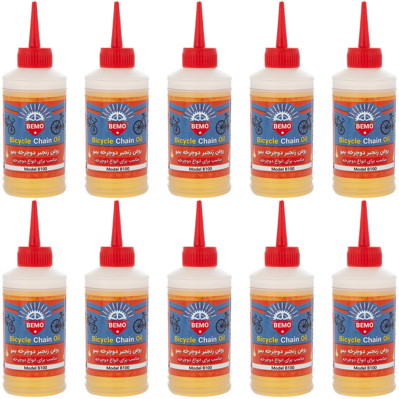 روغن زنجیر دوچرخه بمو مدل B100 حجم 80 میلی لیتر بسته 10 عددی