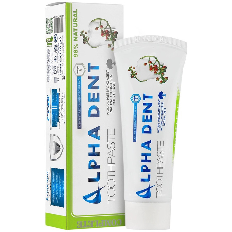 خمیر دندان آلفادنت مدل complete حجم 75 میلی لیتر