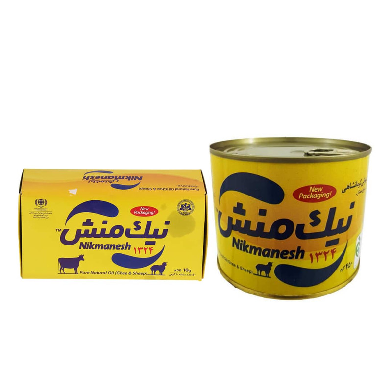 روغن حیوانی کرمانشاهی ممتاز نیک منش - 450 گرم و روغن حیوانی ممتاز نیک منش بسته 50 عددی
