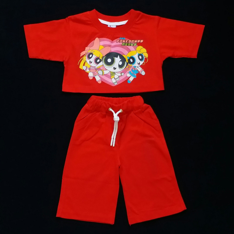 ست تی شرت و شلوار دخترانه مدل کارتونی MM2014