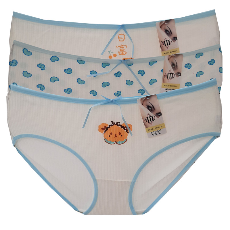 شورت زنانه مدل عروسکی نخ پنبه اعلا طرح خرس وارداتی مجموعه 3 عددی