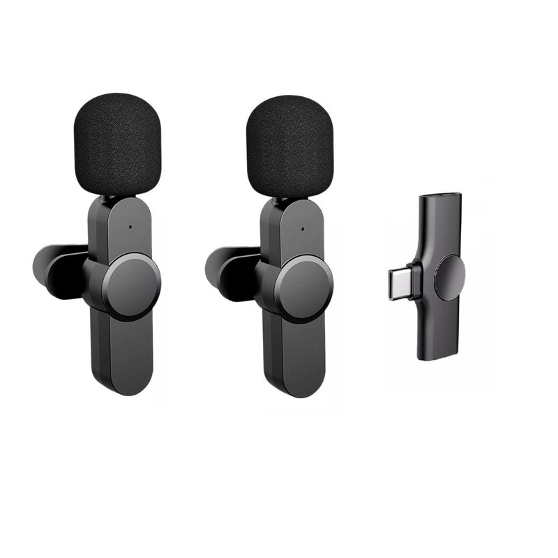 ست میکروفن یقه ای بی سیم مدل i18 PRO Dual Type-C بسته 2 عددی