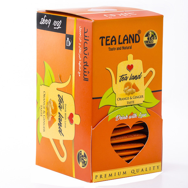خرید و قیمت چای کیسه ای پرتقال و زنجبیل تی لند بسته 20 عددی