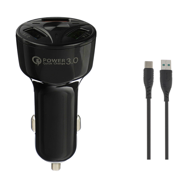 شارژر فندکی 32 وات مودم کت مدل MCC-001 به همراه کابل type-c