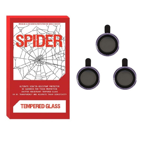 محافظ لنز دوربین اسپایدر مدل رینگی مناسب برای گوشی موبایل اپل iPhone 14 pro max بسته 2 عددی