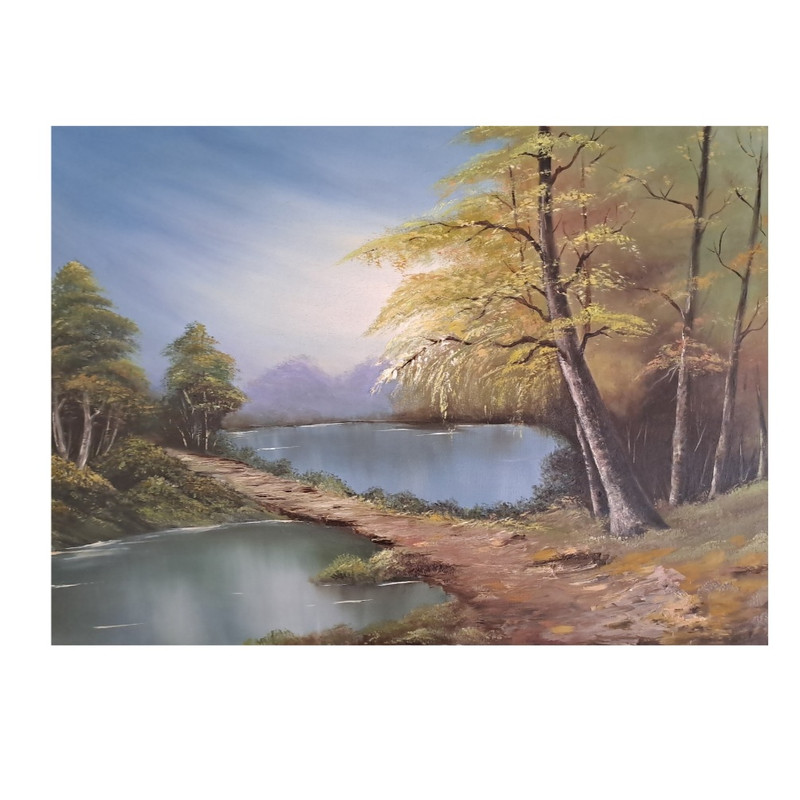 تابلونقاشی رنگ روغن مدل دریاچه کد 105