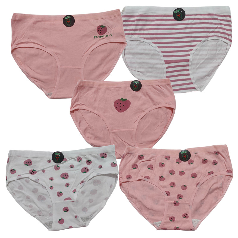 شورت زنانه مدل عروسکی توت فرنگی هلویی بسته 5 عددی