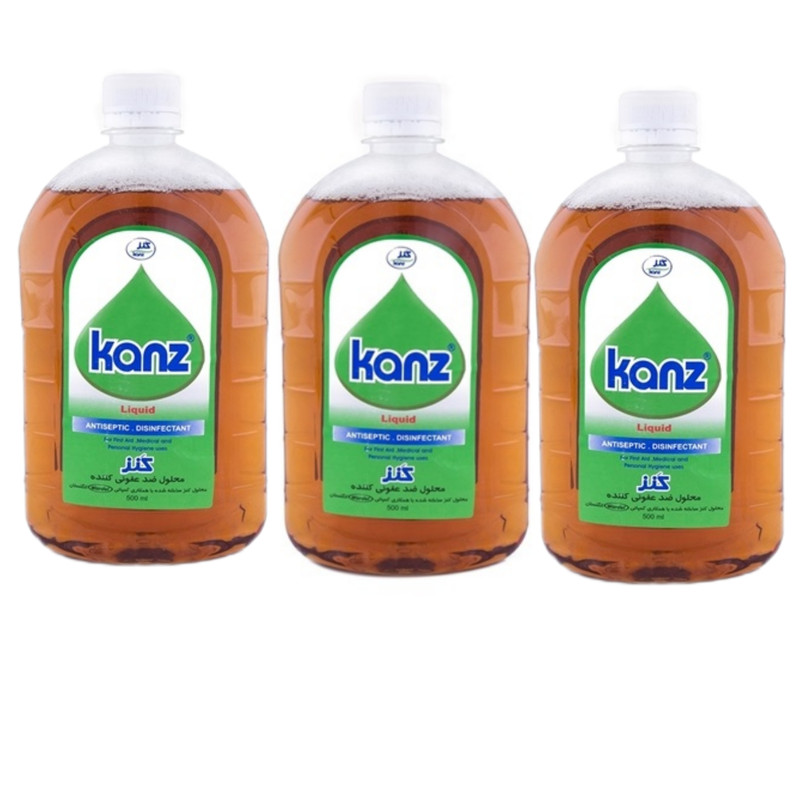 خرید و قیمت مایع گند زدایی سطوح کنز مدل کاراملی حجم 500 میلی لیتر بسته 3 عددی