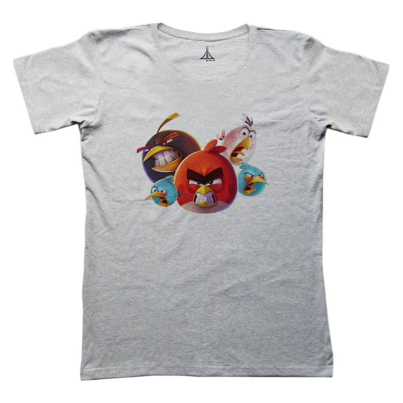 خرید و قیمت تی شرت آستین کوتاه زنانه به رسم مدل پرنده عصبانی کد 4491