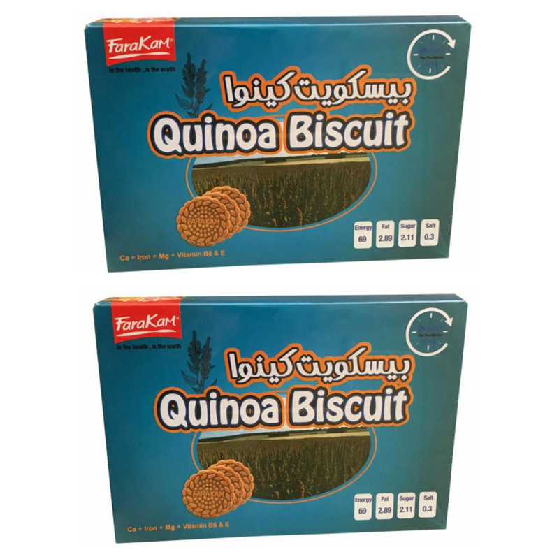 بیسکویت با ارد کینوا فراکام - 500 گرم بسته 2 عددی