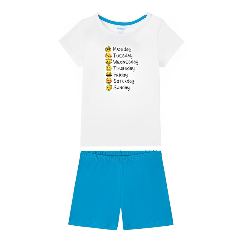 ست تیشرت شلوارک دخترانه مدل ایام هفته