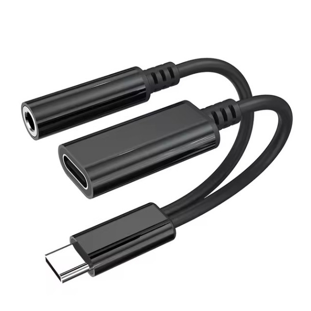 مبدل USB-C به AUX / USB-C مدل 2in1