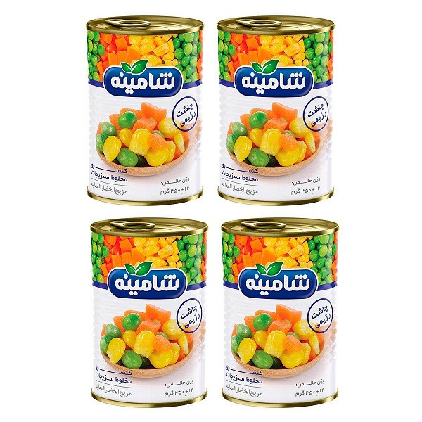 کنسرو مخلوط سبزیجات شامینه - 350 گرم بسته 4 عددی