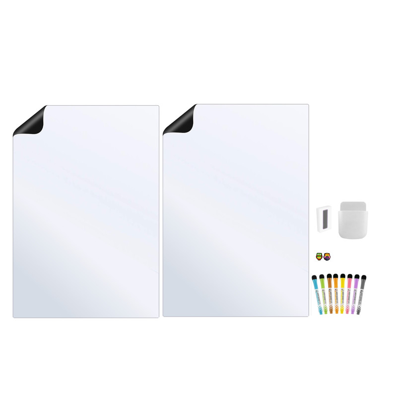 تخته وایت برد هوم اند فریج مدل 13 سایز 60x40 سانتیمتر به همراه ماژیک و مگنت و تخته پاک کن مجموعه 13 عددی