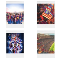 آویز تزیینی طرح فوتبال باشگاه بارسلونا مدل barcelona1 مجموعه 4 عددی