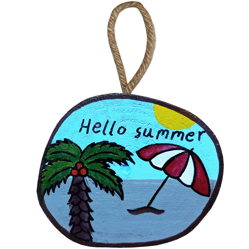 آویز چوبی مدل دیواری طرح تابستان