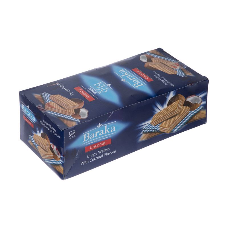 ویفر شکلاتی باراکا با طعم نارگیل - 40 گرم بسته 25 عددی