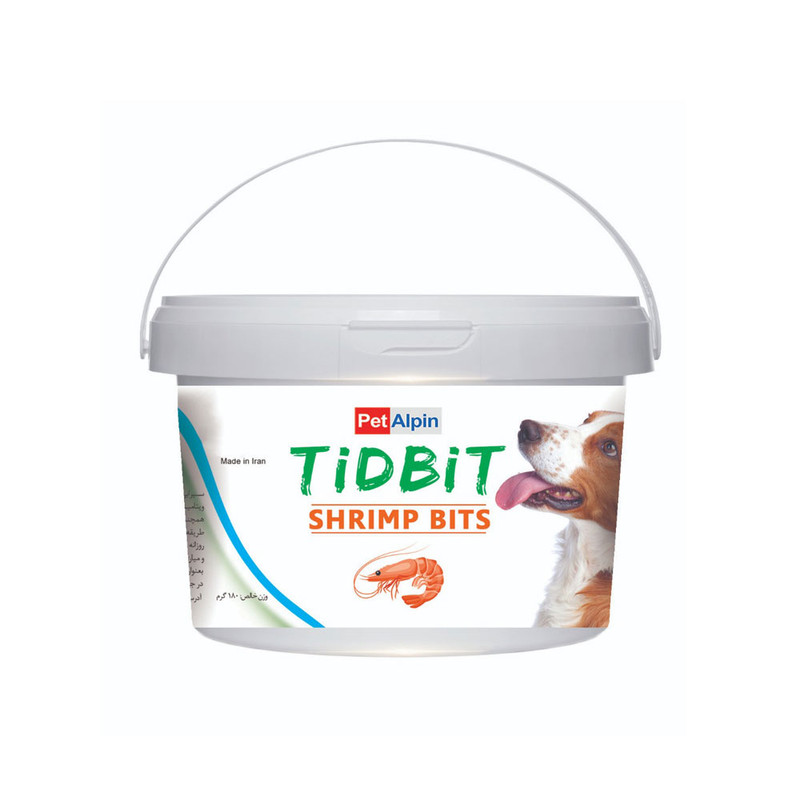 غذای تشویقی سگ تیدبیت مدل Shrimp bits وزن 180 گرم