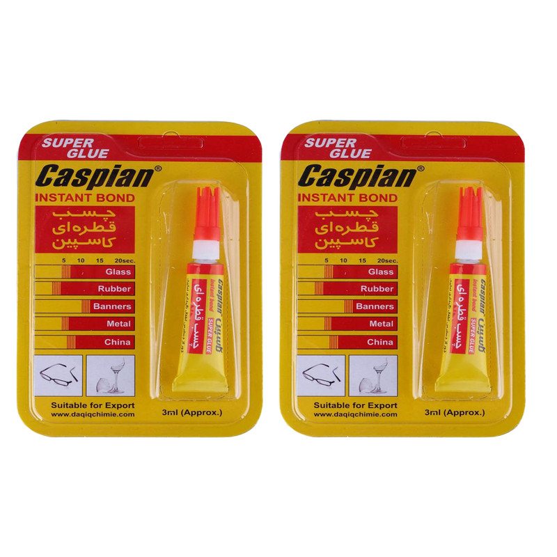 خرید و قیمت چسب قطره ای کاسپین مدل super glue حجم 3 گرم بسته 2 عددی