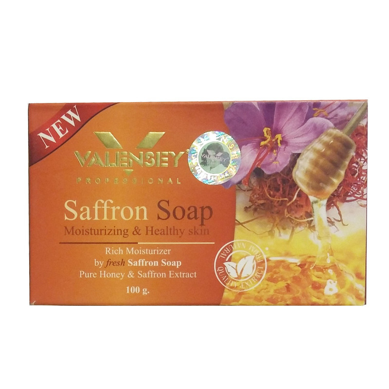 خرید و قیمت صابون آبرسان والنسی حاوی زعفران و عسل مقدار 100 گرم