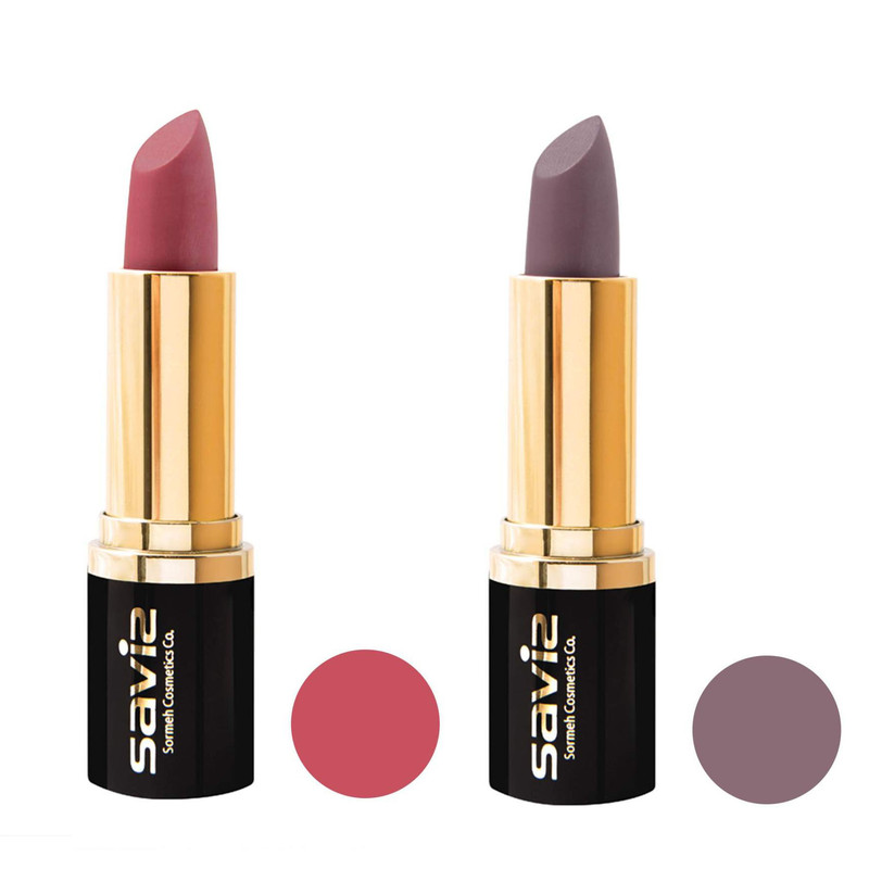 خرید و قیمت رژ لب جامد ساویز کد S32 S61 مجموعه 2 عددی