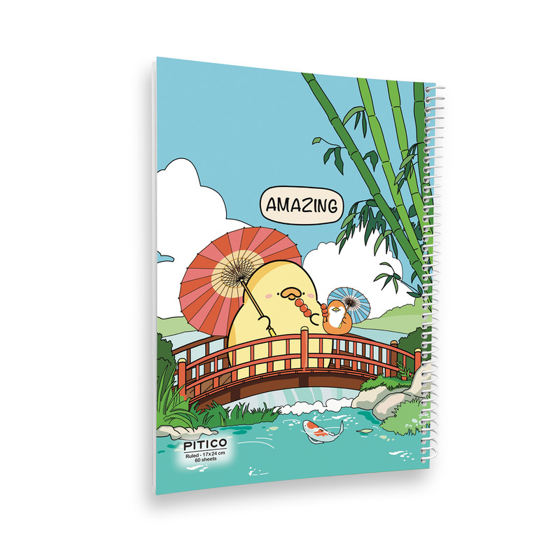 خرید و قیمت دفتر مشق 60 برگ پیتیکو مدل مجلد طرح گنجشک کیوت کد 381