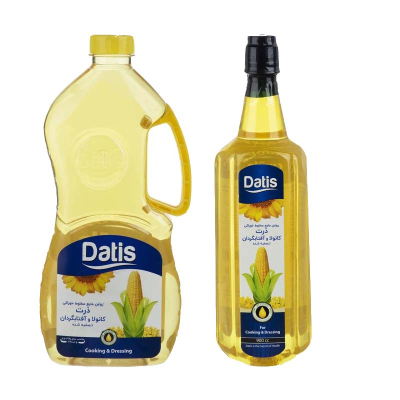 روغن ذرت کانولا آفتابگردان داتیس - 900 میلی لیتر به همراه روغن ذرت کانولا آفتابگردان داتیس - 1800 میلی لیتر