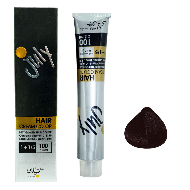 رنگ مو جولای شماره 3.1 حجم 100 میلی لیتر رنگ قهوه ای دودی تیره