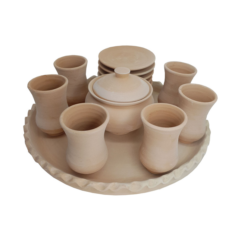 سرویس چای خوری سفالی 15 پارچه طرح شاه عباسی کد CHSh1015