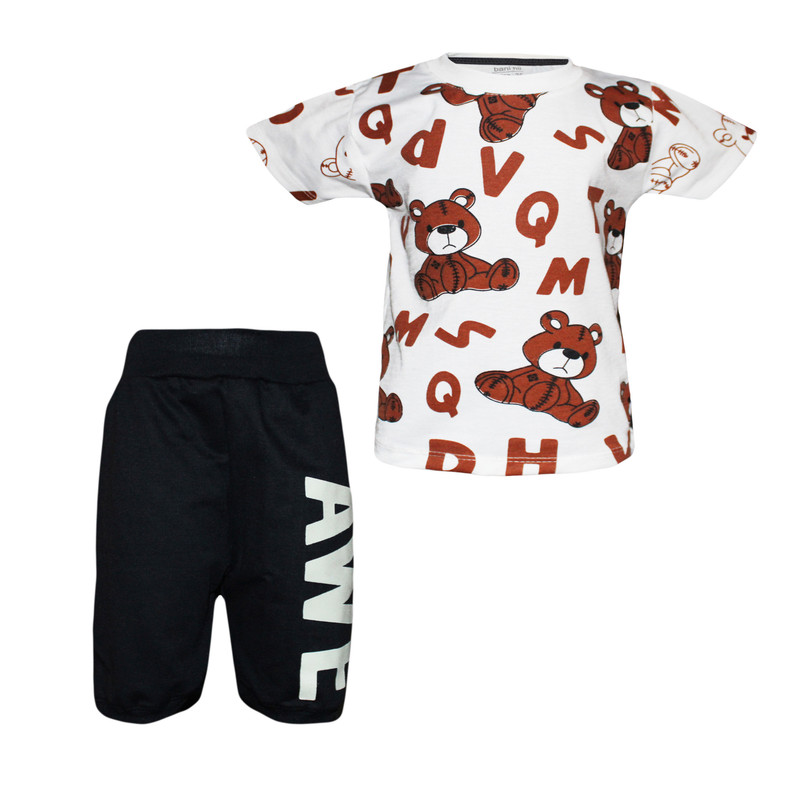 ست تی شرت و شلوارک پسرانه مدل New_2024 کد 103