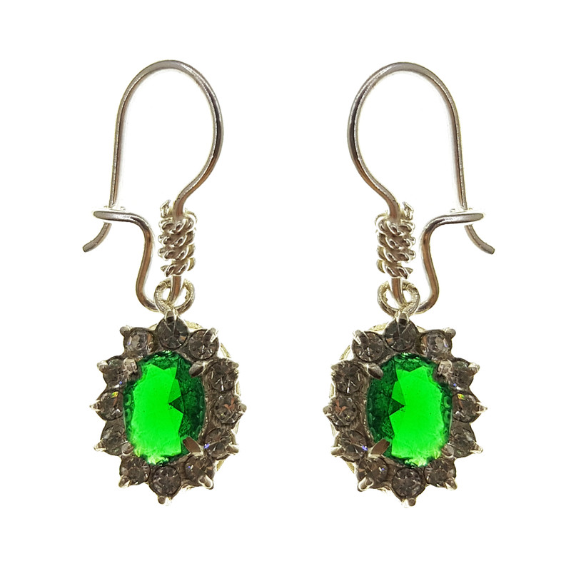 گوشواره نقره زنانه سلین کالا مدل زمرد کد Mps-1