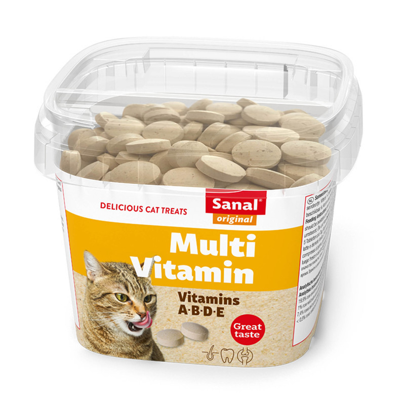 قرص تشویقی مولتی ویتامین گربه سانال مدل سطلی وزن 100گرم