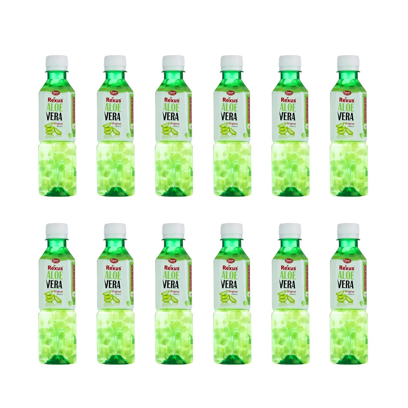 نوشیدنی آلوئه ورا با تکه های آلوئه ورا رکسوس - 330 میلی لیتر بسته 12 عددی