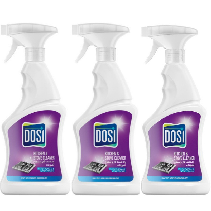 اسپری تمیز کننده سطوح آشپزخانه دوسی مدل D3-3 حجم 450 میلی لیتر مجموعه 3 عددی