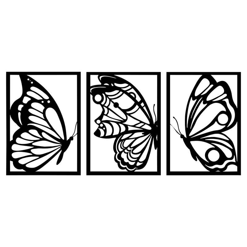 شابلون مدل پروانه کد SP508-1 مجموعه 3 عددی