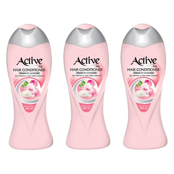 خرید و قیمت نرم کننده موی اکتیو مدل Soft حجم 400 میلی لیتر بسته 3 عددی