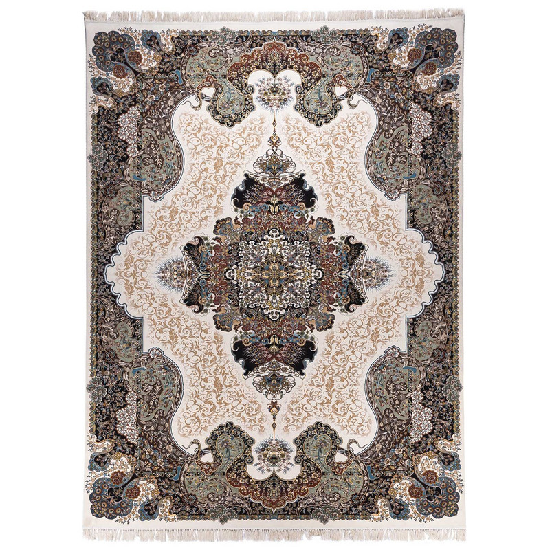 فرش ماشینی آدینا طرح الی زمینه کرم