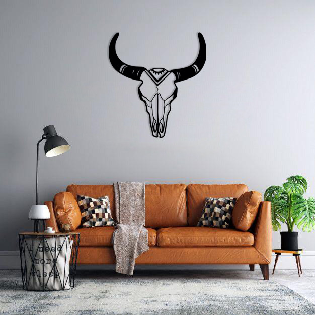 خرید و قیمت دیوارکوب ماهوت طرح جمجمه گاو کد 03