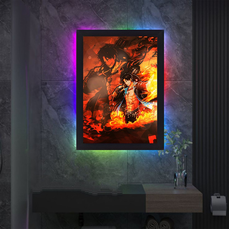 تابلو نوری طرح انیمه One Piece مدل کنترلی مولتی کالر RGB