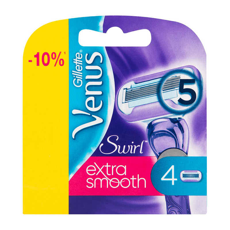 خرید و قیمت تیغ یدک ژیلت سری VENUS SWIRL مدل EXTRA SMOOTH بسته 4 عددی