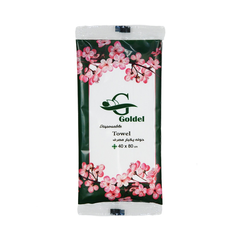 خرید و قیمت حوله یکبار مصرف گلدل کد 002 سایز 80x40 سانتی متر بسته 150 عددی