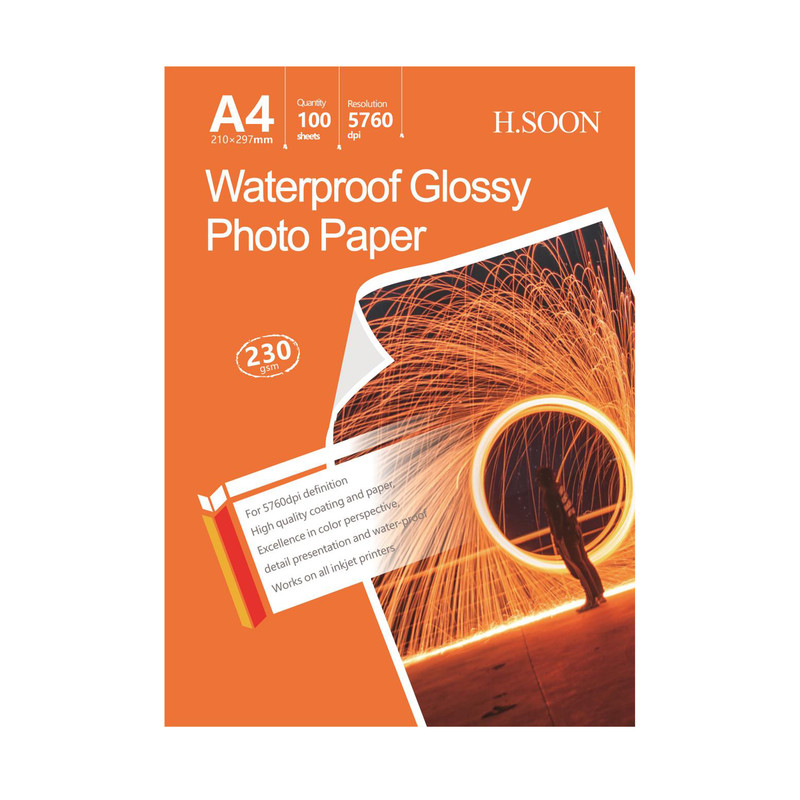 خرید و قیمت کاغذ چاپ عکس فتوگلاسه اچ.سون مدل 230GR سایز A4 بسته 100 عددی