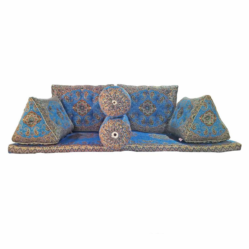 خرید و قیمت ست 7 تکه پشتی ترمه مدل شاه نشین طرح درباری