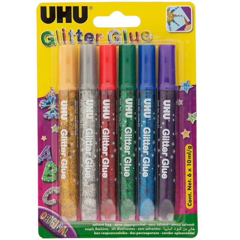 چسب اوهو مدل Glitter Glue بسته 6 عددی
