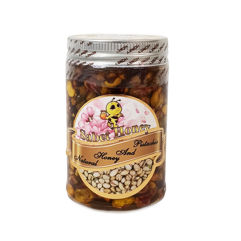 خرید و قیمت عسل با مغز پسته ثابت - 500 گرم